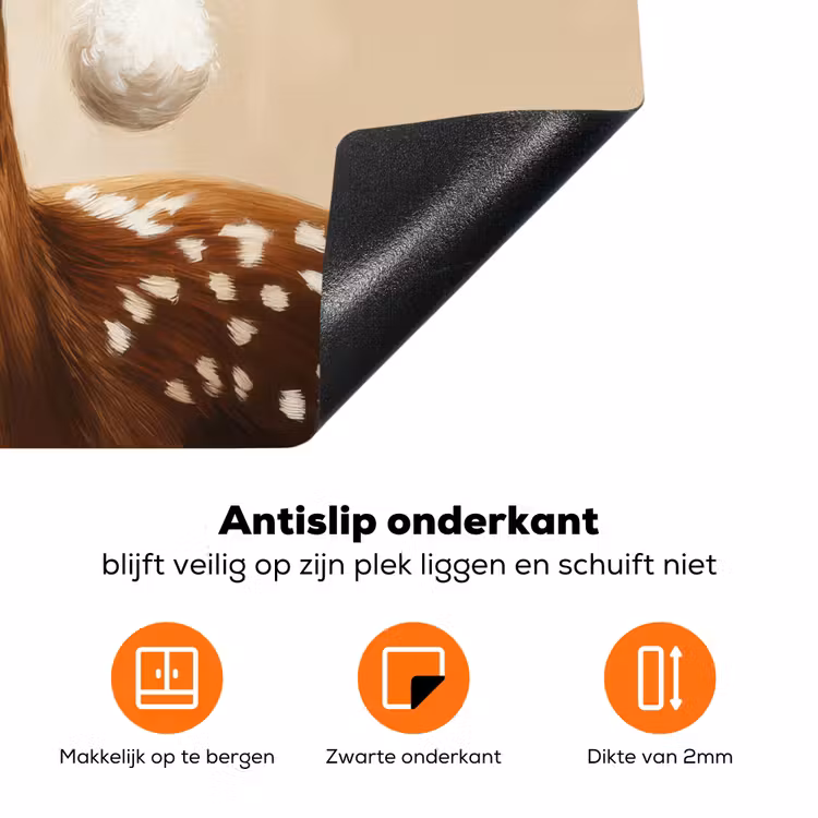 Kerst - Hert - Gewei - Rood Inductie beschermer vinyl 3mm klein -zzzzzzz-td-onderkant