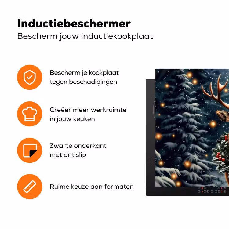 Kerst - Magie - Bos - Kleurrijk Inductie beschermer vinyl 3mm klein -zzzzzzz-td-ups
