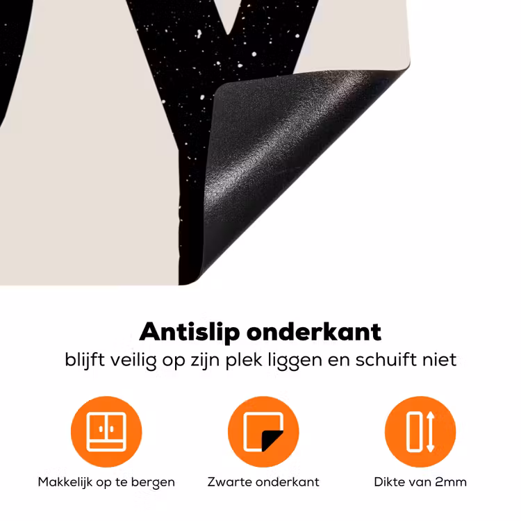 Kerst - Quote - Joy - Zwart - Feestdagen Inductie beschermer vinyl 3mm klein -zzzzzzz-td-onderkant