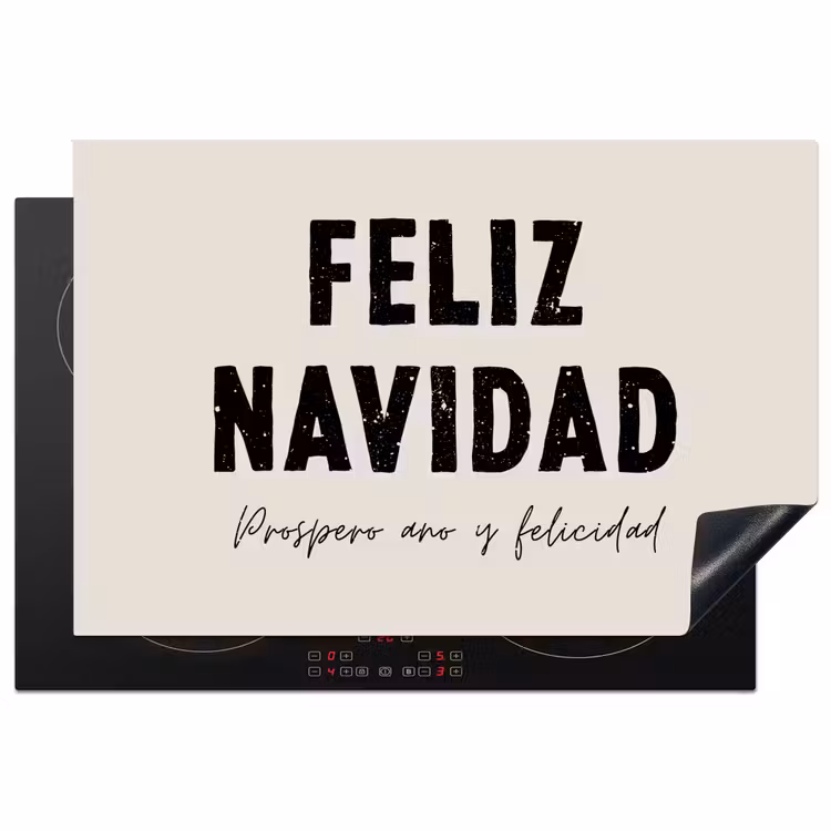 Kerst - Quotes - Feliz navidad - Kerstmis - Feestdagen Inductie beschermer vinyl 3mm klein -3d