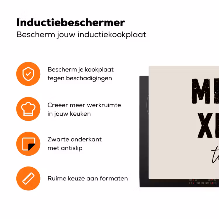 Kerst - Quotes - Merry xmas - Feestdagen - Zwart Inductie beschermer vinyl 3mm klein -zzzzzzz-td-ups