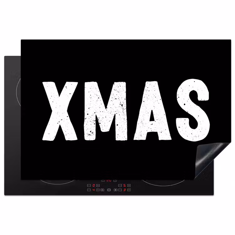Kerst - Quotes - Xmas - Zwart - Feestdagen Inductie beschermer vinyl 3mm klein -3d