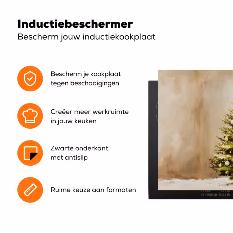 Kerst - Sfeer - Groen Inductie beschermer vinyl 3mm klein -zzzzzzz-td-ups