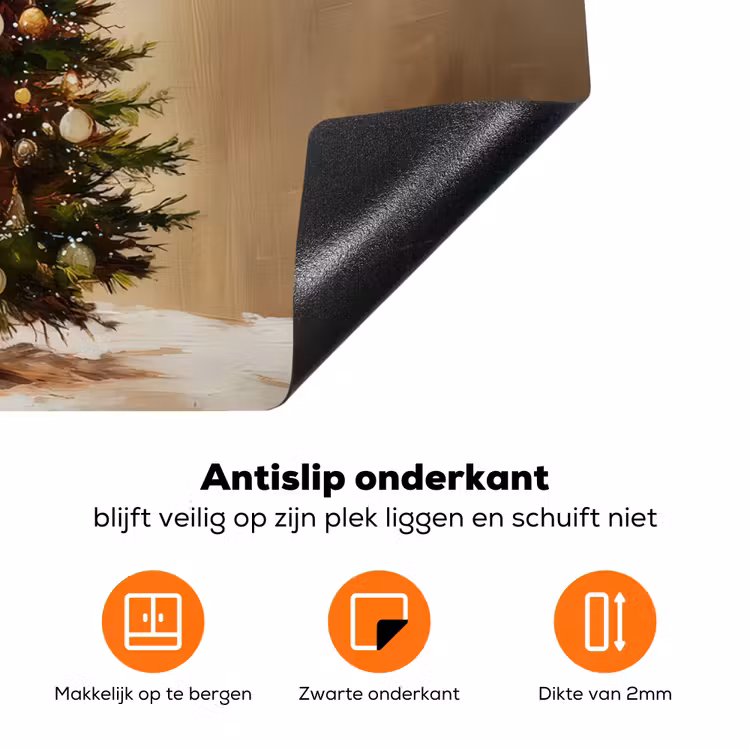 Kerst - Sfeer - Groen Inductie beschermer vinyl 3mm klein -zzzzzzz-td-onderkant