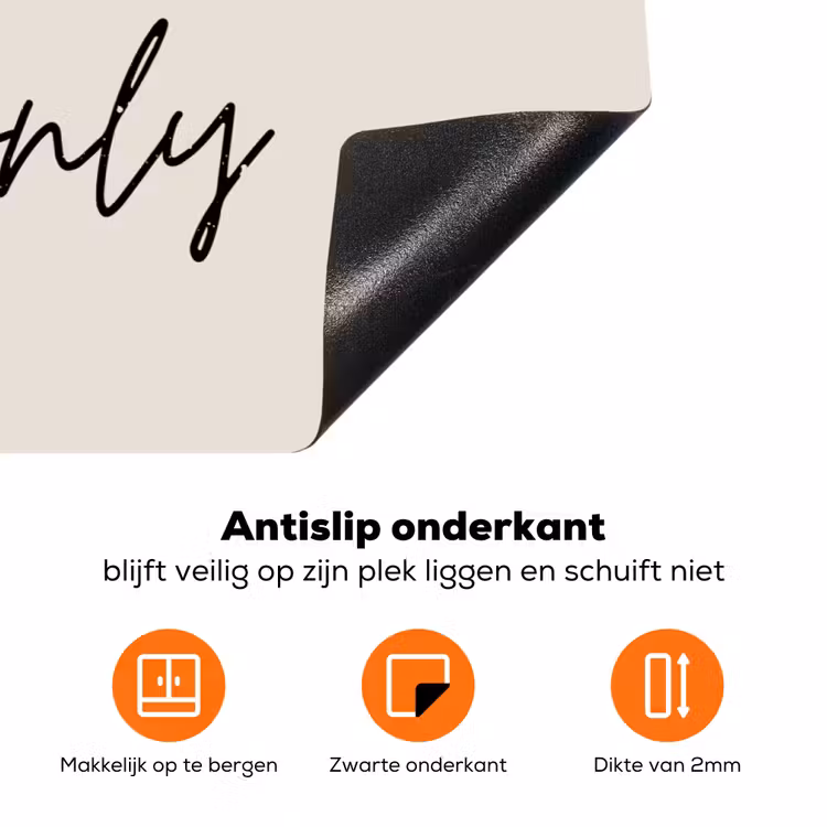 Kerst - Spreuk - xmas vibes only - Beige Inductie beschermer vinyl 3mm klein -zzzzzzz-td-onderkant