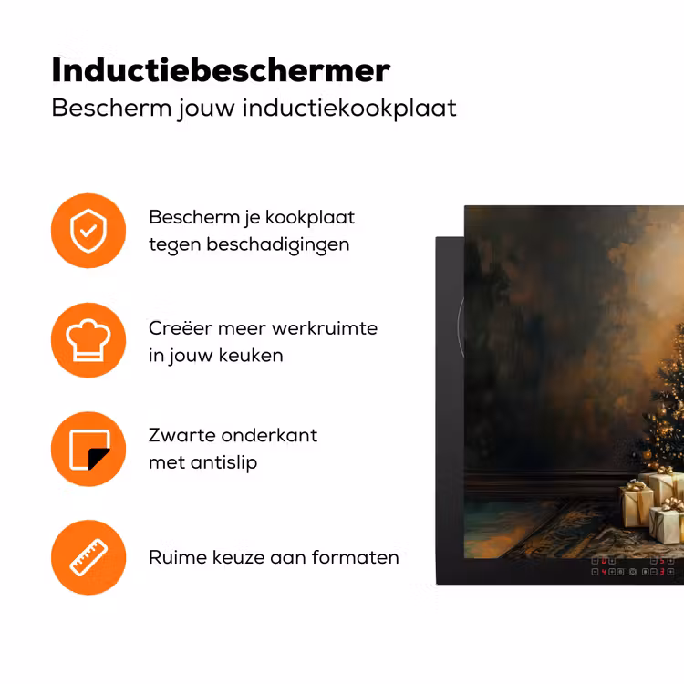 Kerstboom - Cadeaus - Goud Inductie beschermer vinyl 3mm klein -zzzzzzz-td-ups