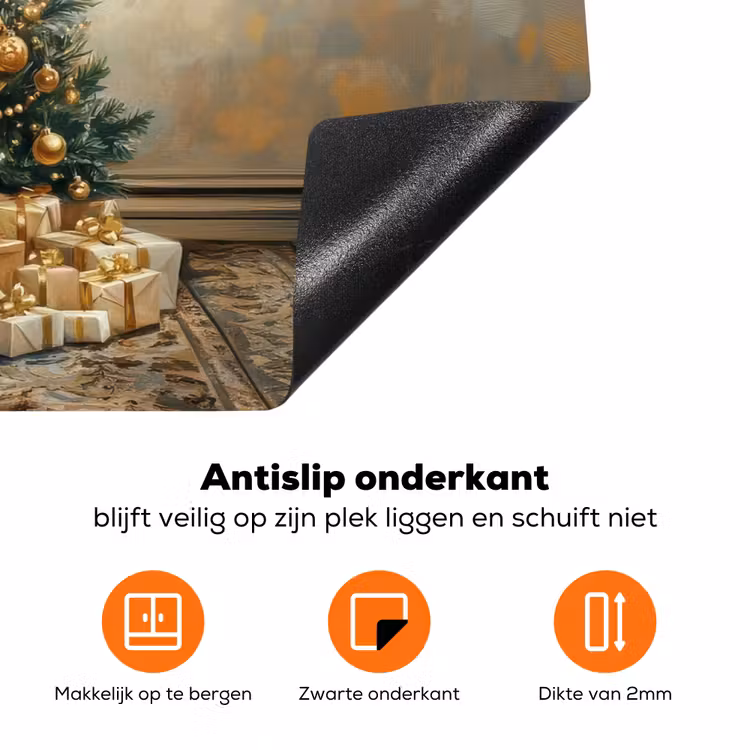 Kerstboom - Cadeaus - Goud Inductie beschermer vinyl 3mm klein -zzzzzzz-td-onderkant
