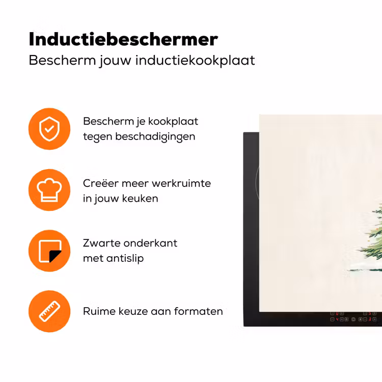 Kerstboom - Illustratie - Ster - Sneeuw Inductie beschermer vinyl 3mm klein -zzzzzzz-td-ups