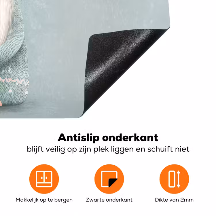Kerstgnome - Cadeau - Groen Inductie beschermer vinyl 3mm klein -zzzzzzz-td-onderkant