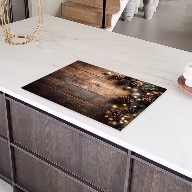 Kersthoekdecoratie - Dennenappels - Lichtjes Inductie beschermer vinyl 3mm klein -sfeer8
