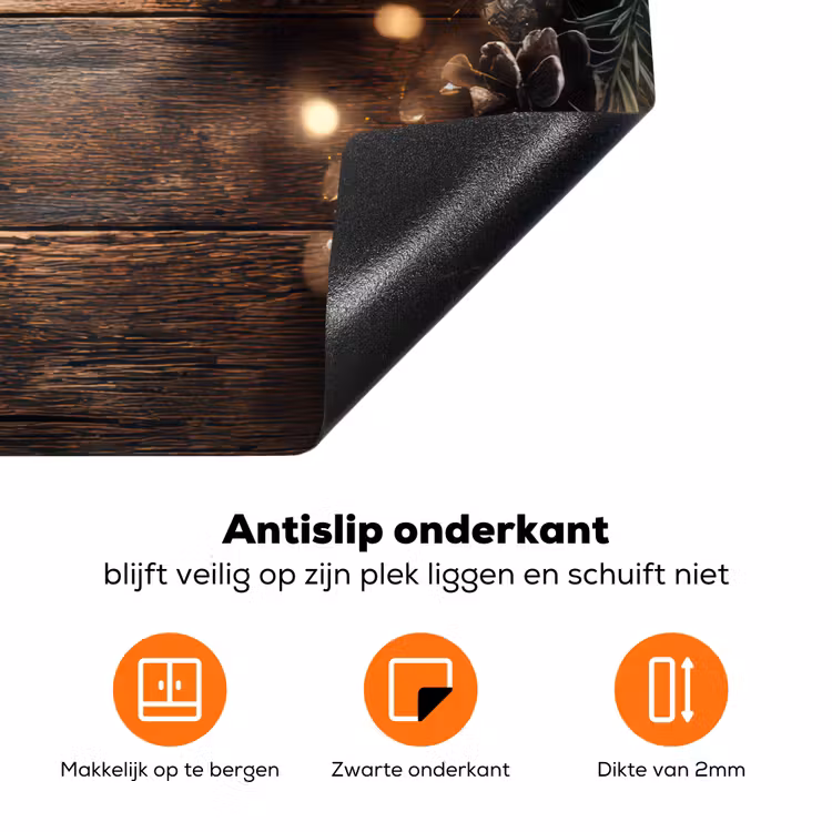 Kersthoekdecoratie - Dennenappels - Lichtjes Inductie beschermer vinyl 3mm klein -zzzzzzz-td-onderkant
