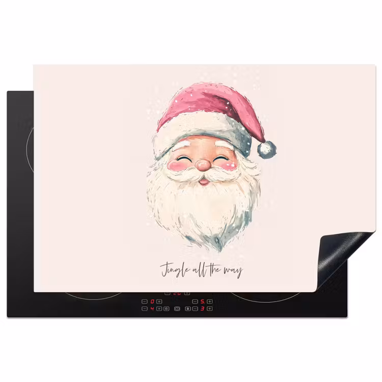 Kerstman - Kerst - Quote - Beige Inductie beschermer vinyl 3mm klein -3d