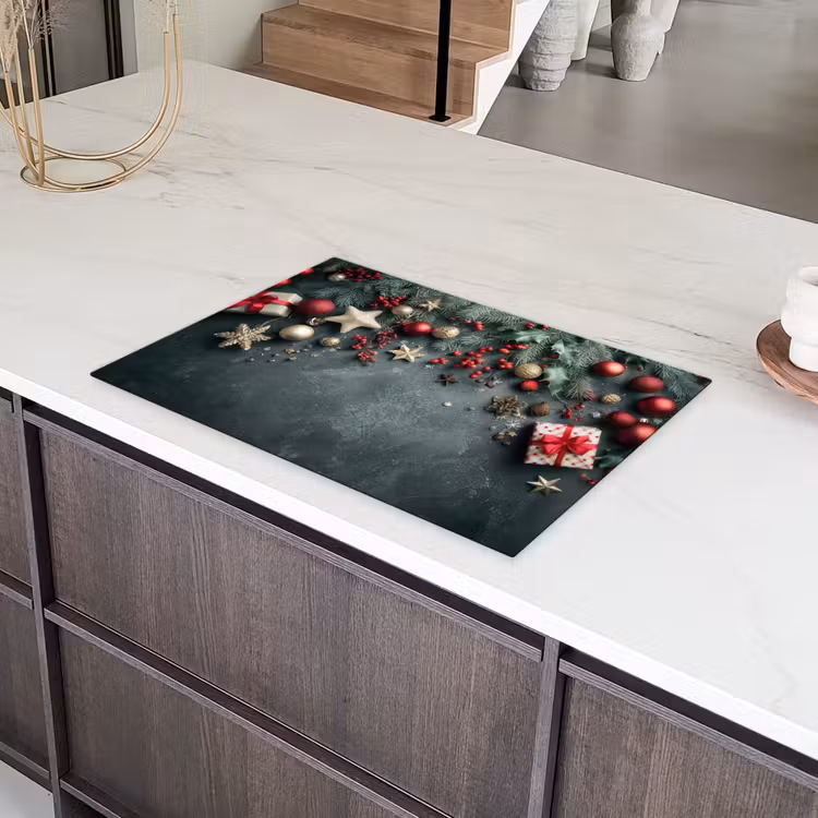 Kerstomlijsting - Hulst - Kleurrijk Inductie beschermer vinyl 3mm klein -sfeer8