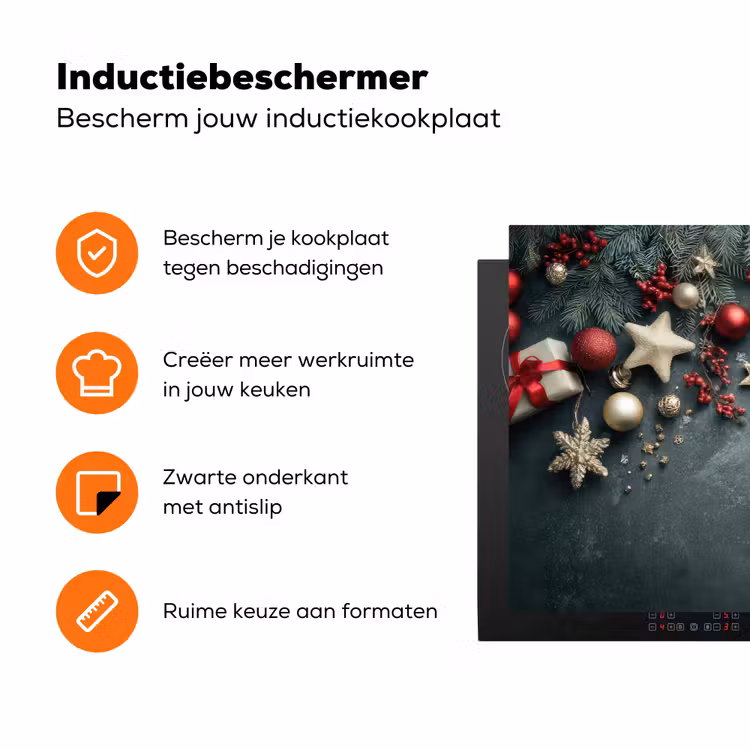 Kerstomlijsting - Hulst - Kleurrijk Inductie beschermer vinyl 3mm klein -zzzzzzz-td-ups