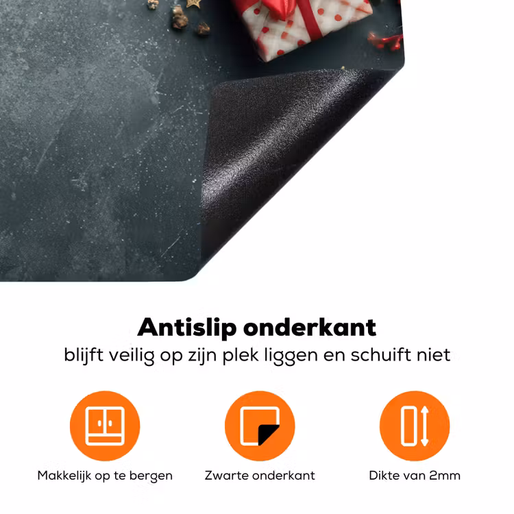 Kerstomlijsting - Hulst - Kleurrijk Inductie beschermer vinyl 3mm klein -zzzzzzz-td-onderkant