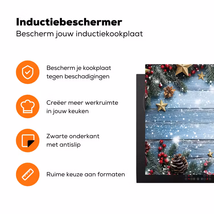 Kerstomlijsting - Sneeuw - Meerkleurig Inductie beschermer vinyl 3mm klein -zzzzzzz-td-ups