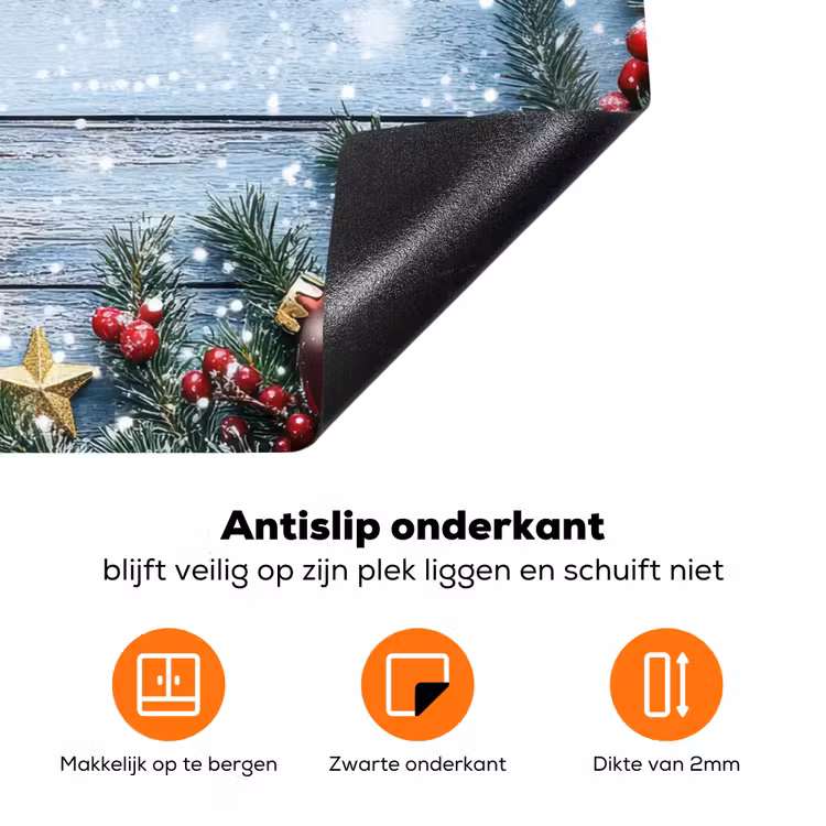 Kerstomlijsting - Sneeuw - Meerkleurig Inductie beschermer vinyl 3mm klein -zzzzzzz-td-onderkant