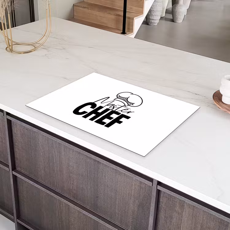 Keuken - Koken - Bakken - Chef - Master Chef - Kok - Tekst Inductie beschermer vinyl 3mm klein -sfeer8