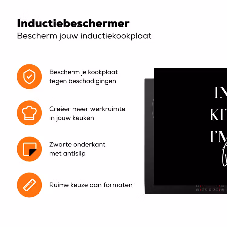 Keukenkoningin Inductie beschermer vinyl 3mm klein -zzzzzzz-td-ups