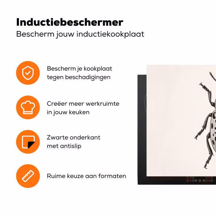 Kever - Insect - Vintage Inductie beschermer vinyl 3mm klein -zzzzzzz-td-ups