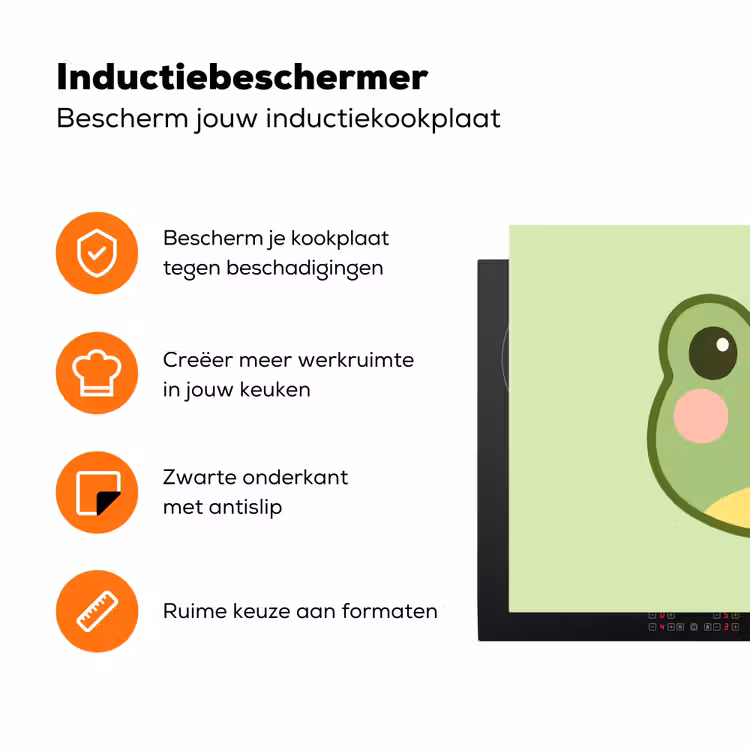 Kikker - Groen - Vriendelijkheid Inductie beschermer vinyl 3mm klein -zzzzzzz-td-ups