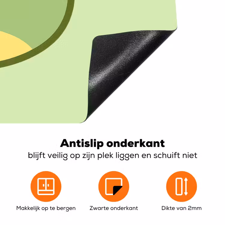 Kikker - Groen - Vriendelijkheid Inductie beschermer vinyl 3mm klein -zzzzzzz-td-onderkant