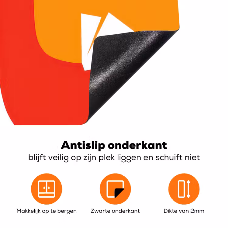 Kippen - Oranje - Vlakken Inductie beschermer vinyl 3mm klein -zzzzzzz-td-onderkant
