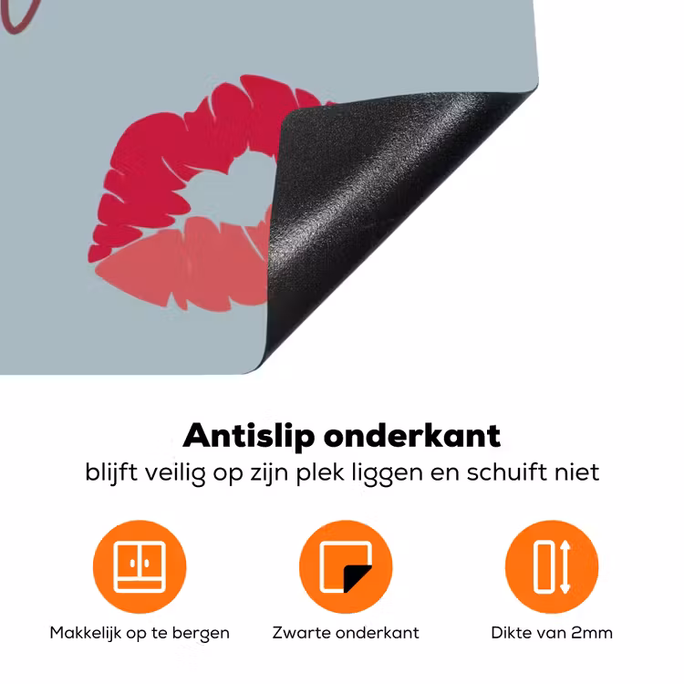 Kiss my ass - Lip - Blauw Inductie beschermer vinyl 3mm klein -zzzzzzz-td-onderkant