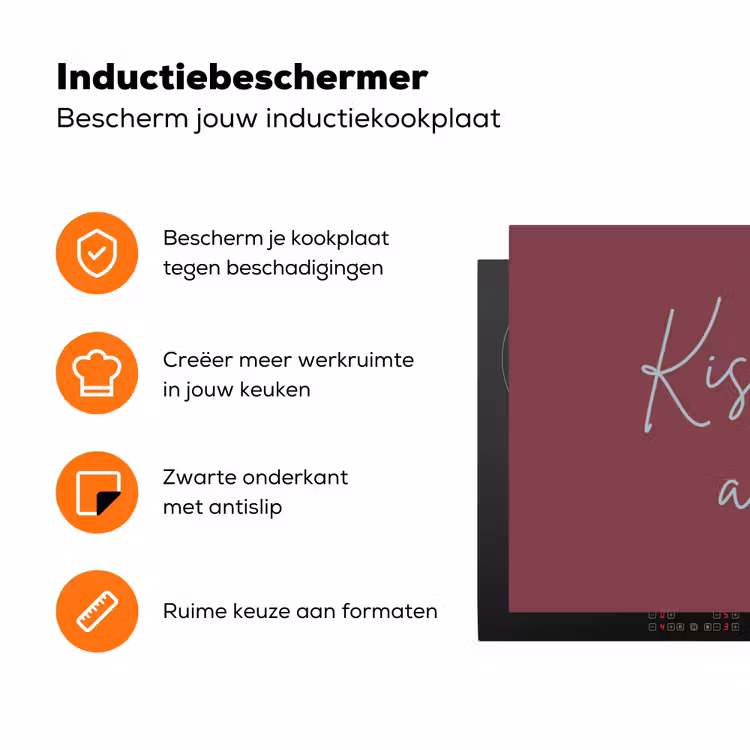 Kiss my ass - Lip - Bordeaux Inductie beschermer vinyl 3mm klein -zzzzzzz-td-ups