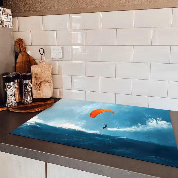 Kitesurfer - Oranje - Zee - Lucht Inductie beschermer vinyl 3mm klein -sfeer3
