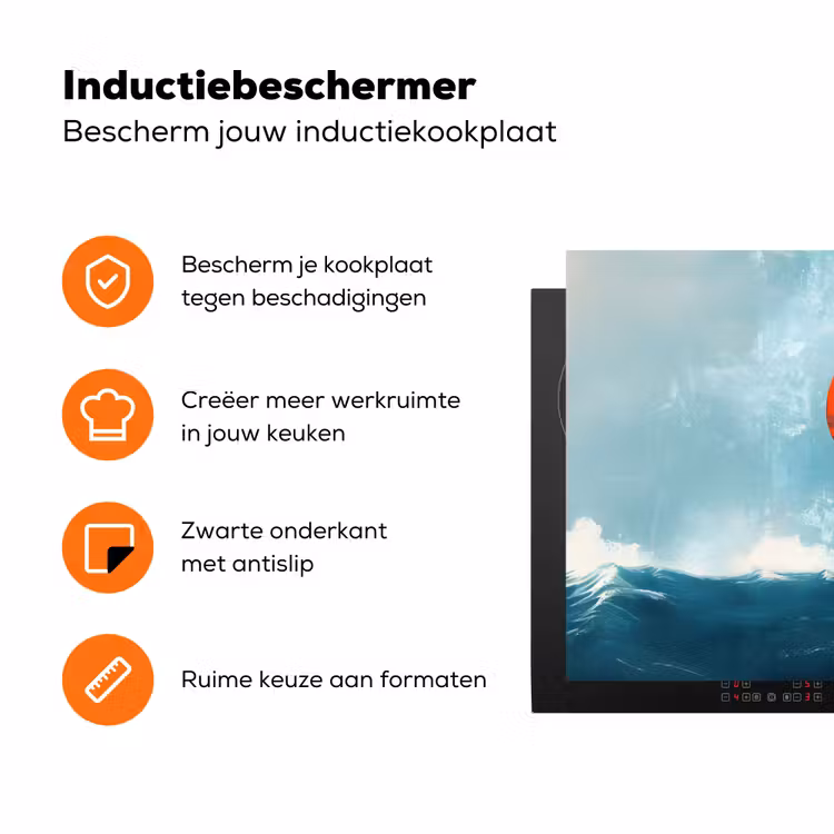 Kitesurfer - Oranje - Zee - Lucht Inductie beschermer vinyl 3mm klein -zzzzzzz-td-ups