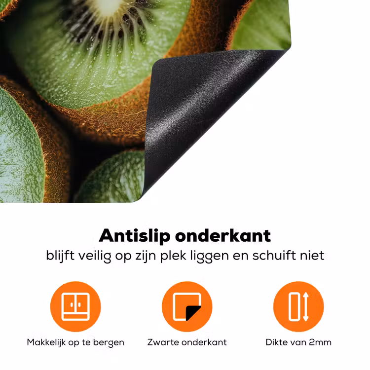 Kiwi - Fruit - Groen Inductie beschermer vinyl 3mm klein -zzzzzzz-td-onderkant