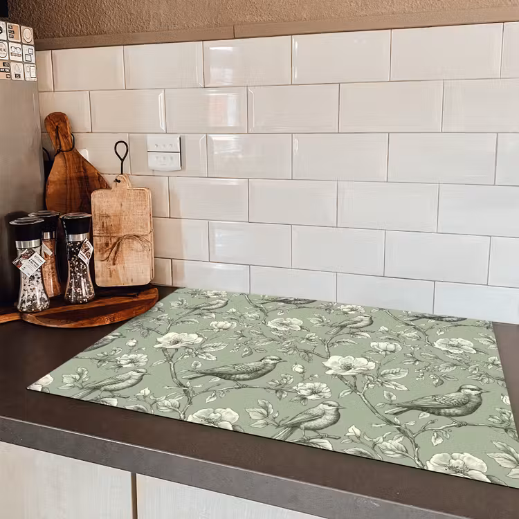 Klassiek - Botanisch - Groen Inductie beschermer vinyl 3mm klein 276 -sfeer3