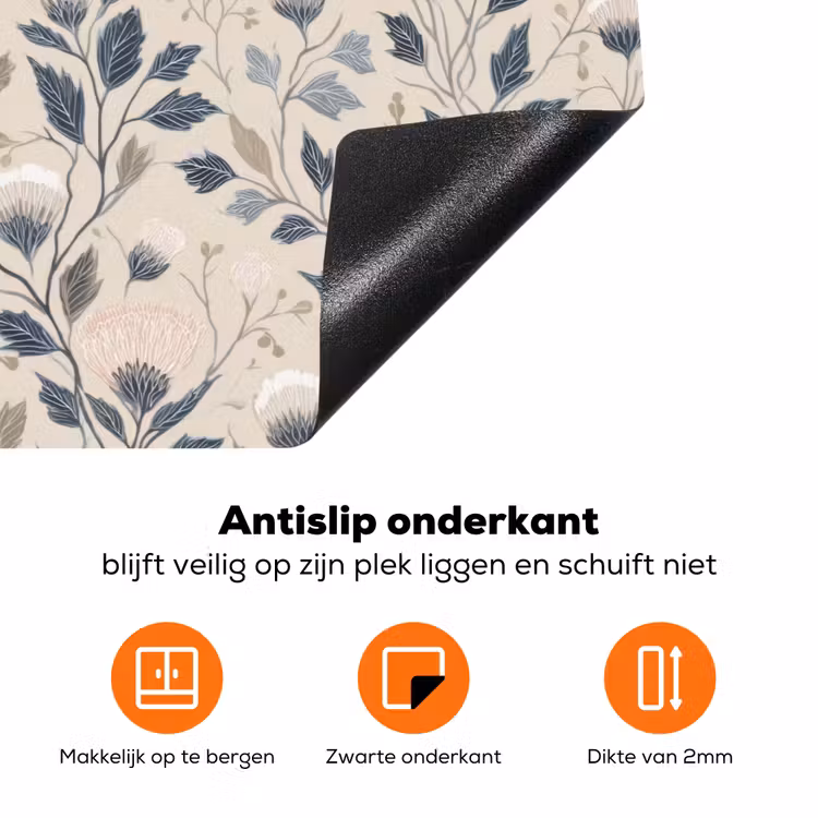 Klassiek - Botanisch - Kleurrijk Inductie beschermer vinyl 3mm klein 276 -zzzzzzz-td-onderkant