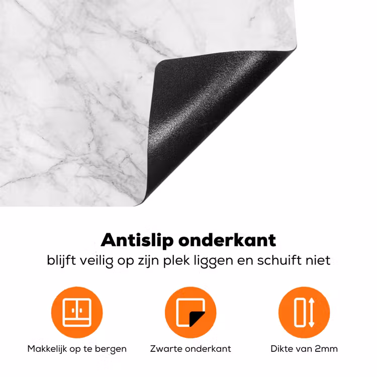 Klassiek - Marmer - Grijs Inductie beschermer vinyl 3mm klein 276 -zzzzzzz-td-onderkant