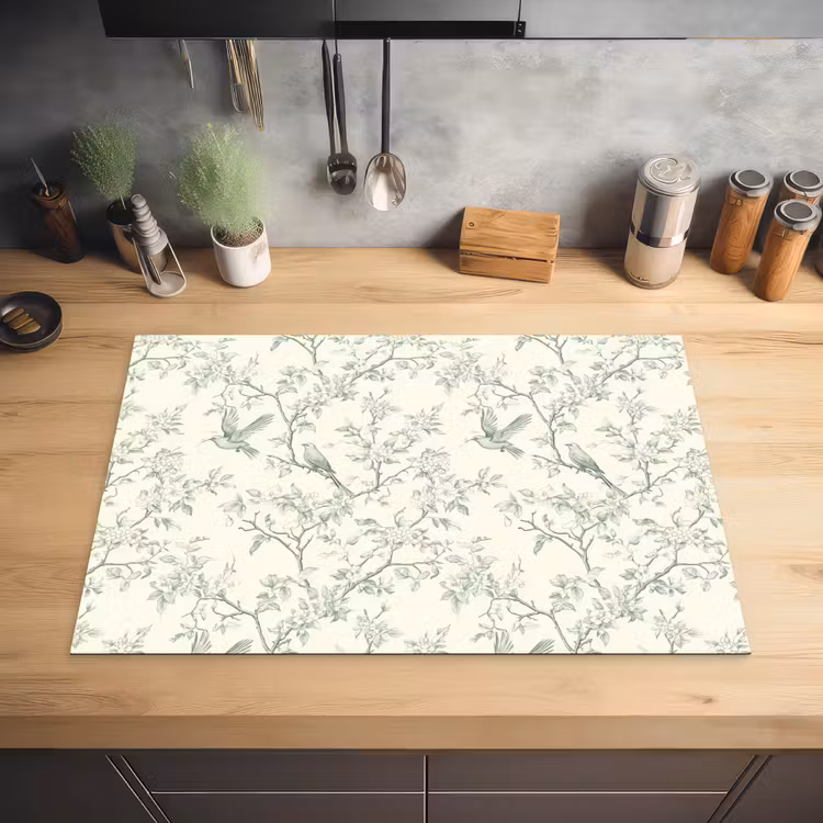 Klassiek - Vogels - Groen Inductie beschermer vinyl 3mm klein 276 -sfeer5