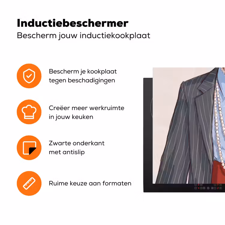 Kleding - Strik - Parels - Klassiek - Mode Inductie beschermer vinyl 3mm klein -zzzzzzz-td-ups