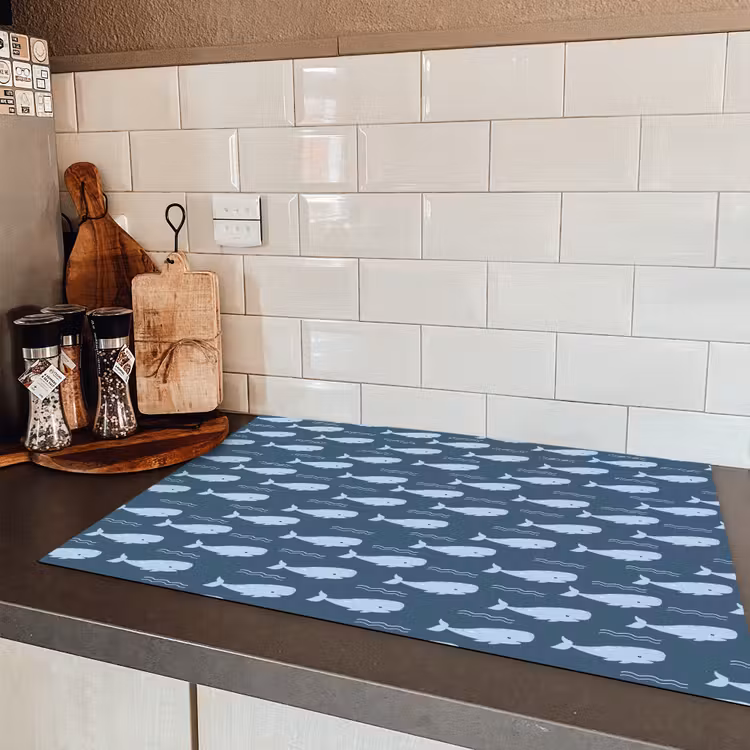 Klein - Oceaan - Golven - Blauw Inductie beschermer vinyl 3mm klein 276 -sfeer3