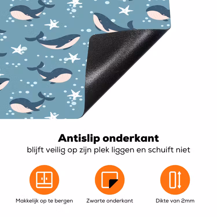 Klein - Oceaan - Walvis - Zeester Inductie beschermer vinyl 3mm klein 276 -zzzzzzz-td-onderkant