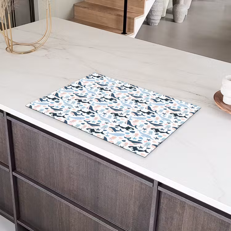 Klein - Oceaan - Walvissen - Octopus Inductie beschermer vinyl 3mm klein 276 -sfeer8