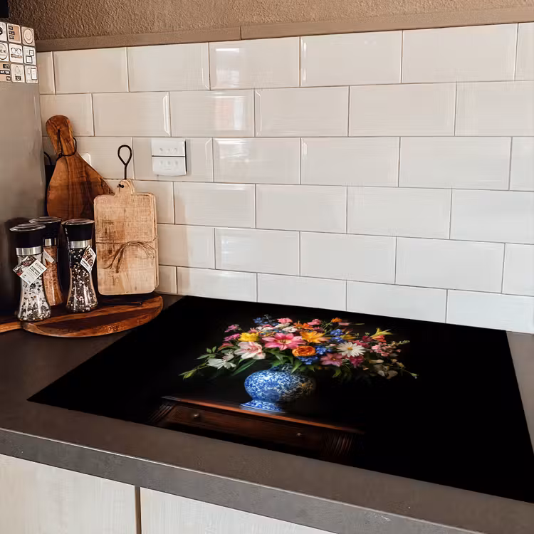 Kleur - Vaas - Bloemen - Boeket Inductie beschermer vinyl 3mm klein -sfeer3
