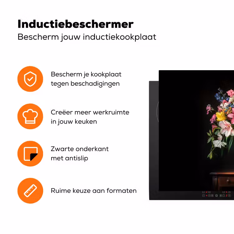 Kleur - Vaas - Bloemen - Boeket Inductie beschermer vinyl 3mm klein -zzzzzzz-td-ups