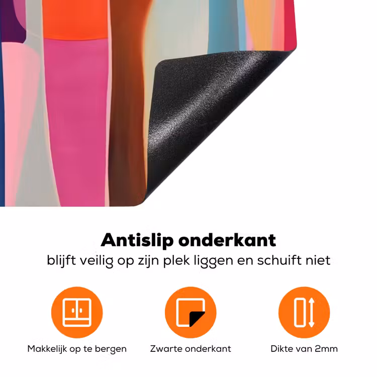 Kleurbanen - Verticaal - Kleurrijk Inductie beschermer vinyl 3mm klein -zzzzzzz-td-onderkant