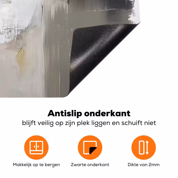 Kleurenpalet - Penseelstreken - Beige - Nevelig Inductie beschermer vinyl 3mm klein -zzzzzzz-td-onderkant