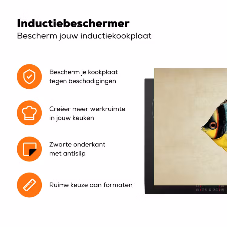 Kleurrijk - Vis - Schubben - Illustratie Inductie beschermer vinyl 3mm klein -zzzzzzz-td-ups