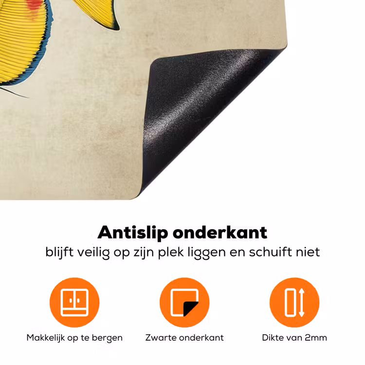 Kleurrijk - Vis - Schubben - Illustratie Inductie beschermer vinyl 3mm klein -zzzzzzz-td-onderkant