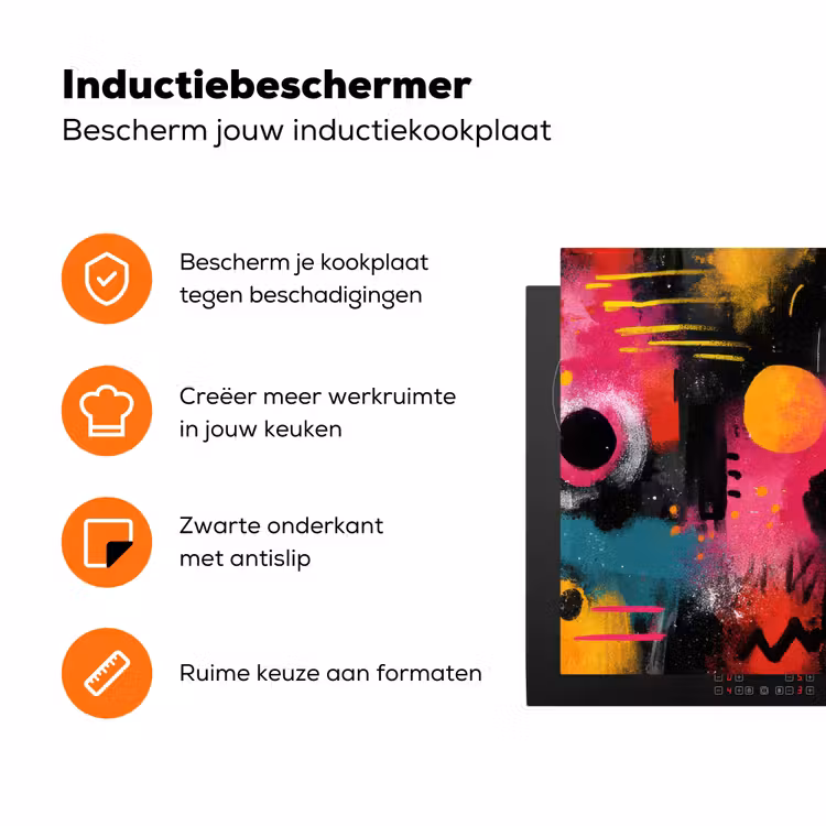 Kleurvlakken - Vormen - Kleurrijk - Abstract Inductie beschermer vinyl 3mm klein -zzzzzzz-td-ups