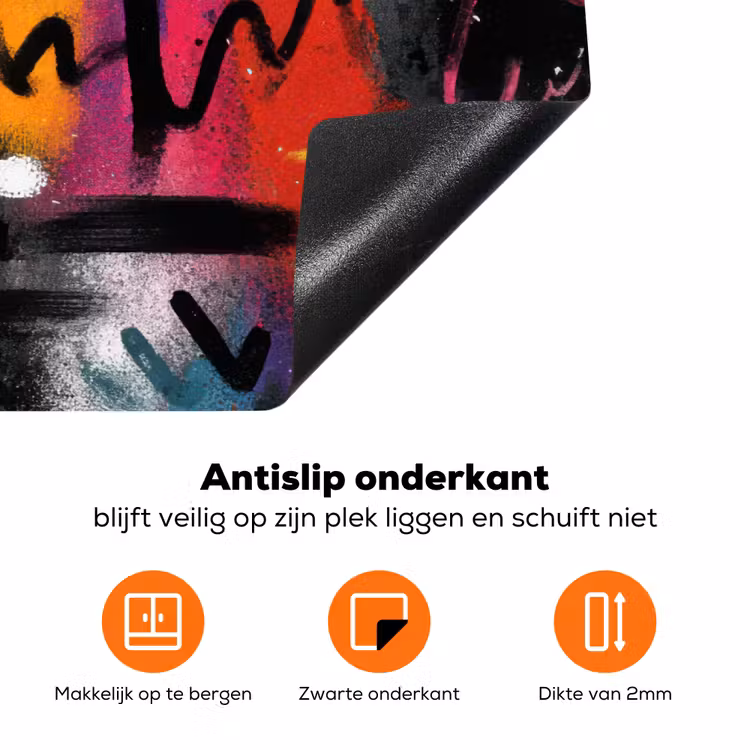 Kleurvlakken - Vormen - Kleurrijk - Abstract Inductie beschermer vinyl 3mm klein -zzzzzzz-td-onderkant