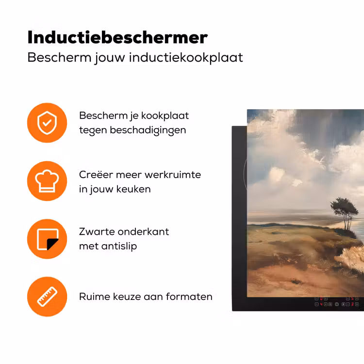Klif - Zee - Boom Inductie beschermer vinyl 3mm klein -zzzzzzz-td-ups
