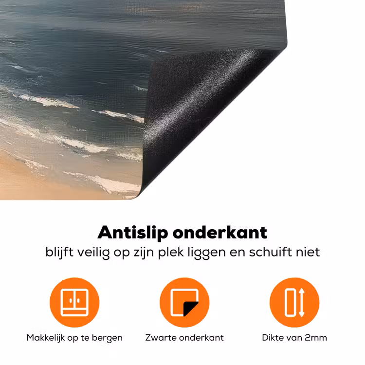 Klif - Zee - Boom Inductie beschermer vinyl 3mm klein -zzzzzzz-td-onderkant